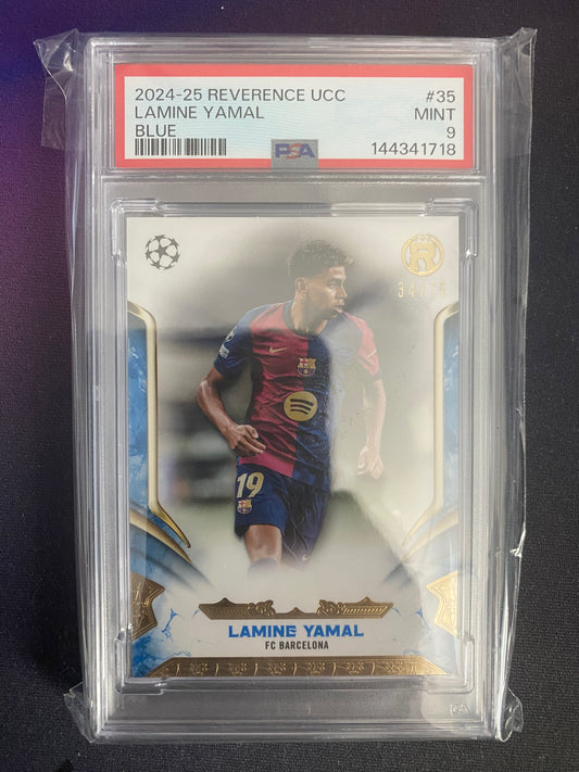 2024-25 Topps Reverence UCC Lamine Yamal Blue PSA 9